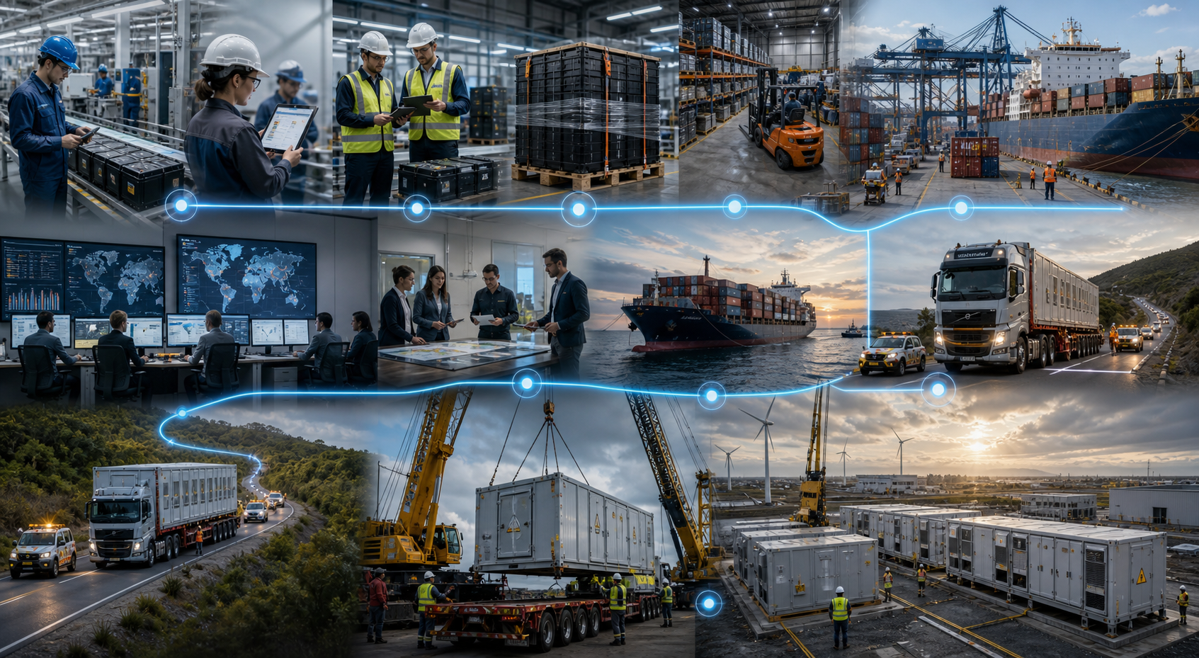BESS Logistics Process from Factory to Energy Site