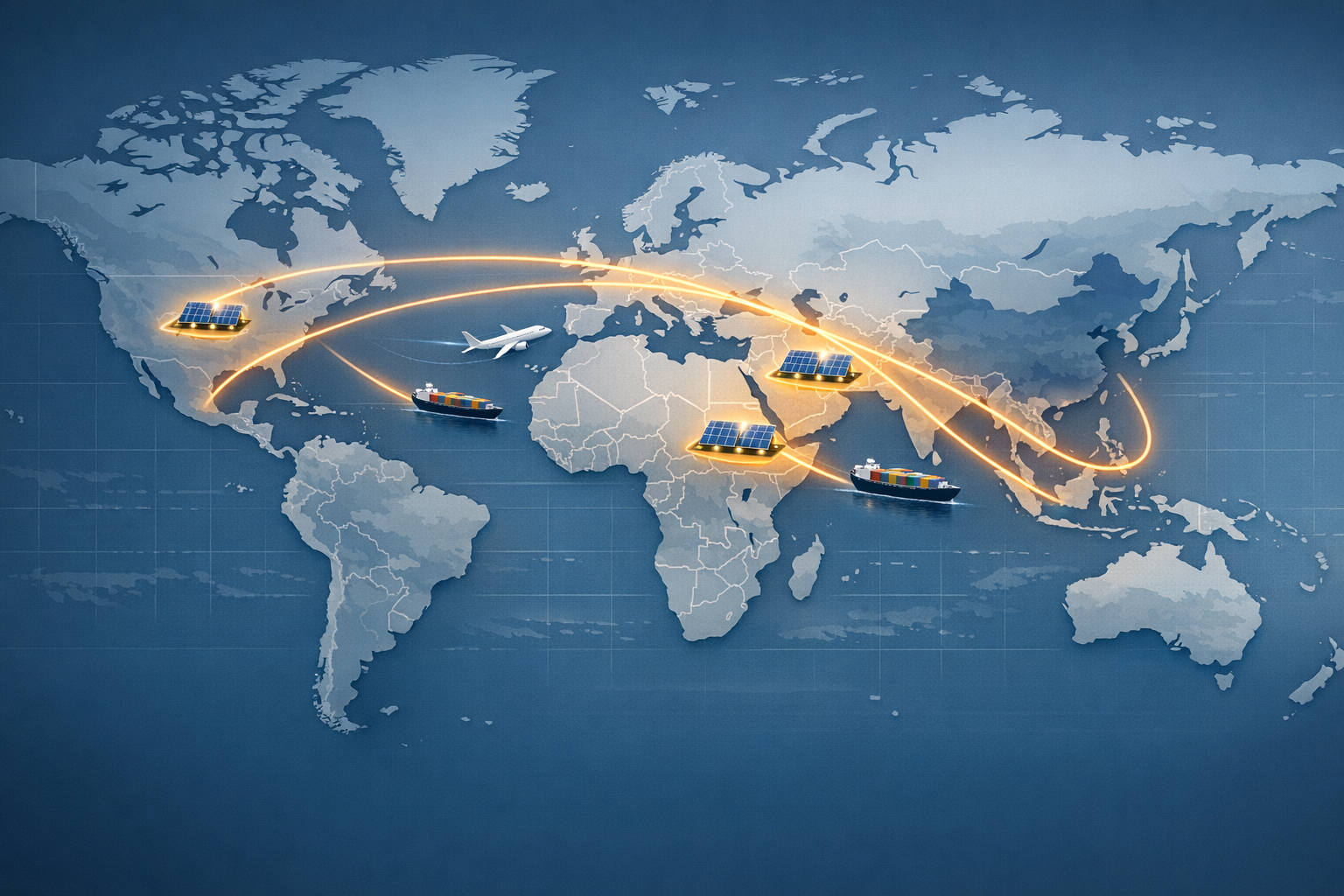 Global Solar Logistics Network Map