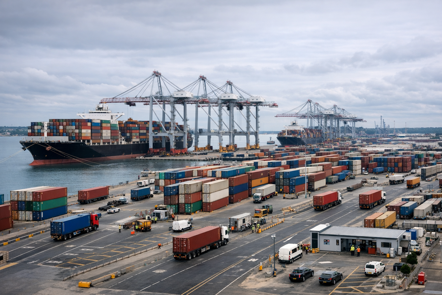 Port of Southampton Container Terminal at Dusk