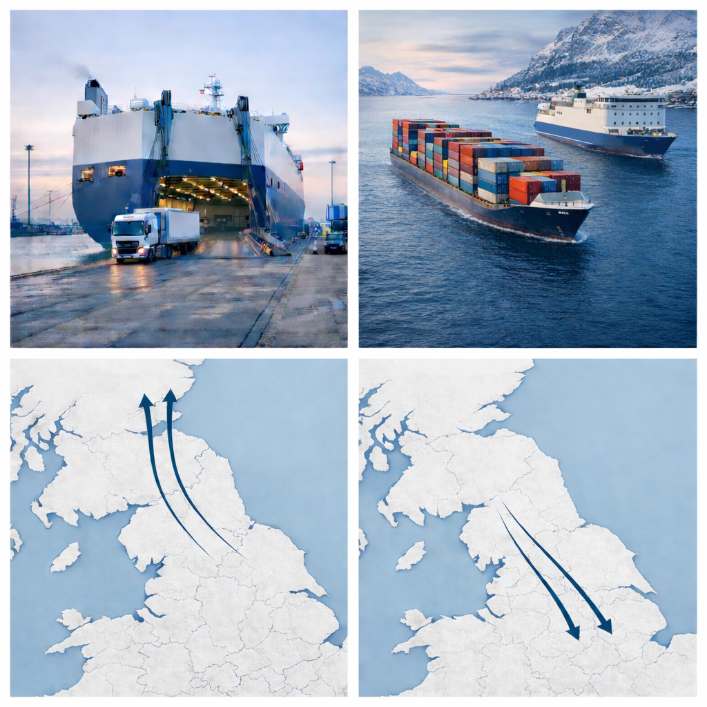 Scandinavia to UK Route Map Without Truck