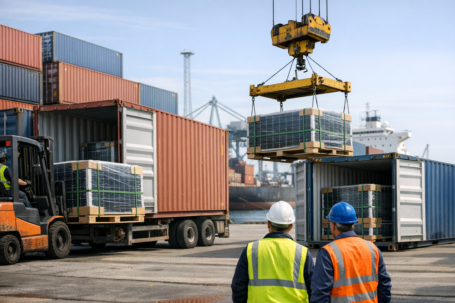 Solar Panels in Container Port