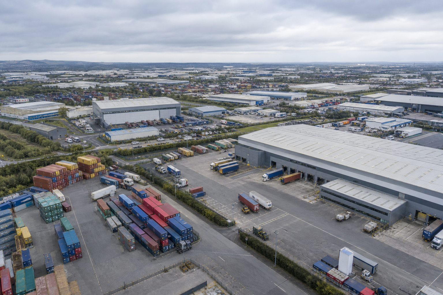 UK Logistics Hubs Aerial View