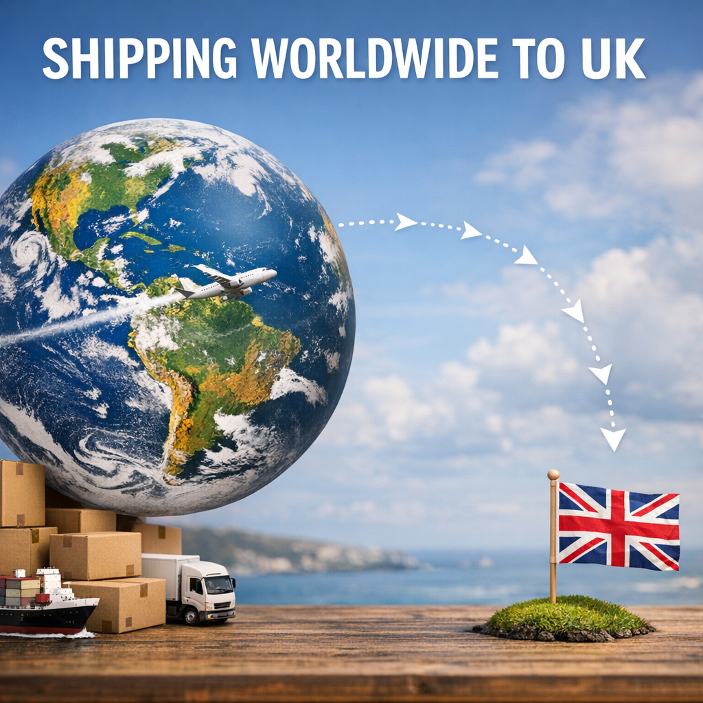 Worldwide Shipping to UK with Globe and Flag-1